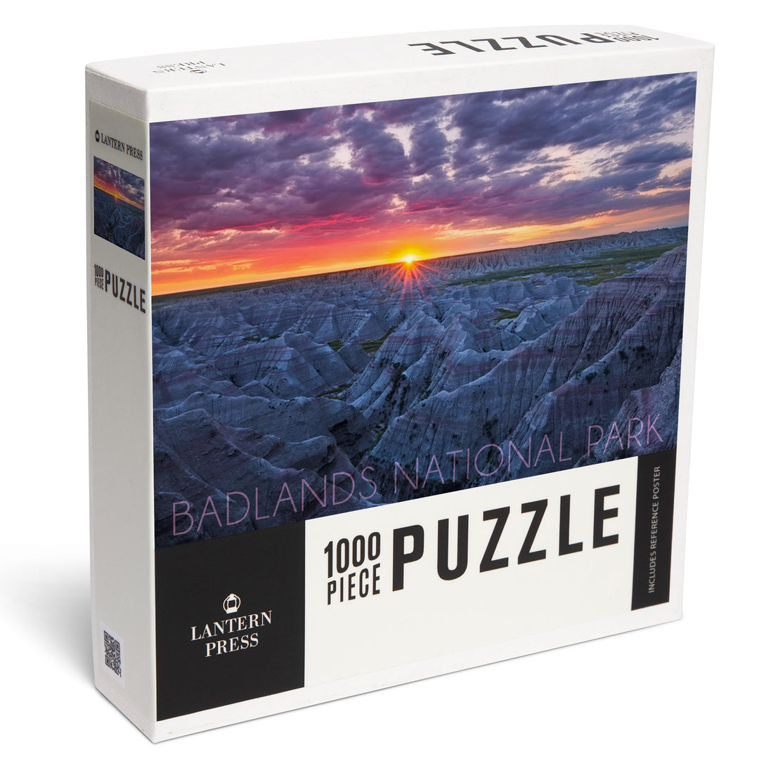 Badlands National Park, South Dakota, Purple Sunrise, Jigsaw Puzzle