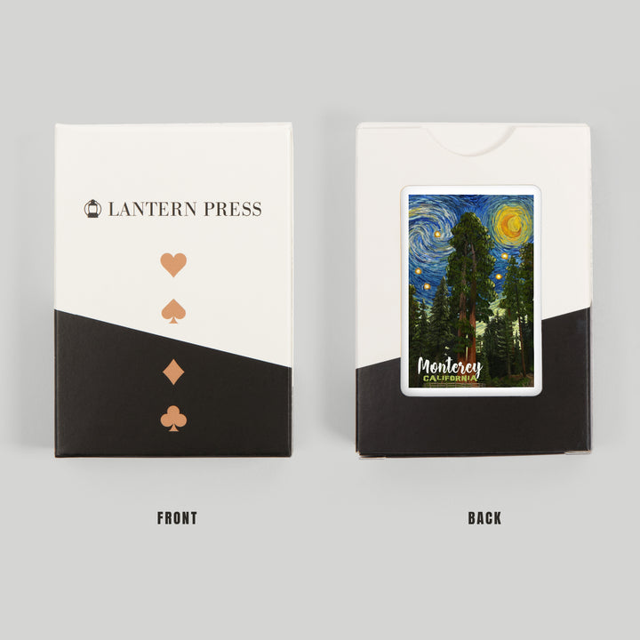 Playing Cards, Monterey, California, Starry Night National Park Series, 52 Card Deck with Jokers in Box, Unique Art