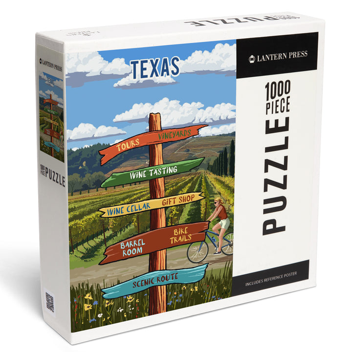 Texas, Signpost, Vineyard, Jigsaw Puzzle