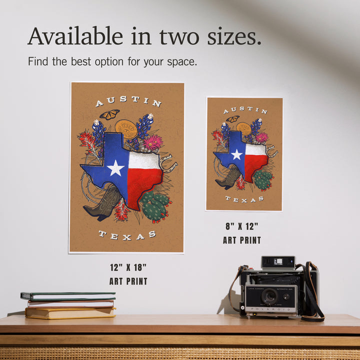 Austin, Texas, State Treasure Trove, Art & Giclee Prints