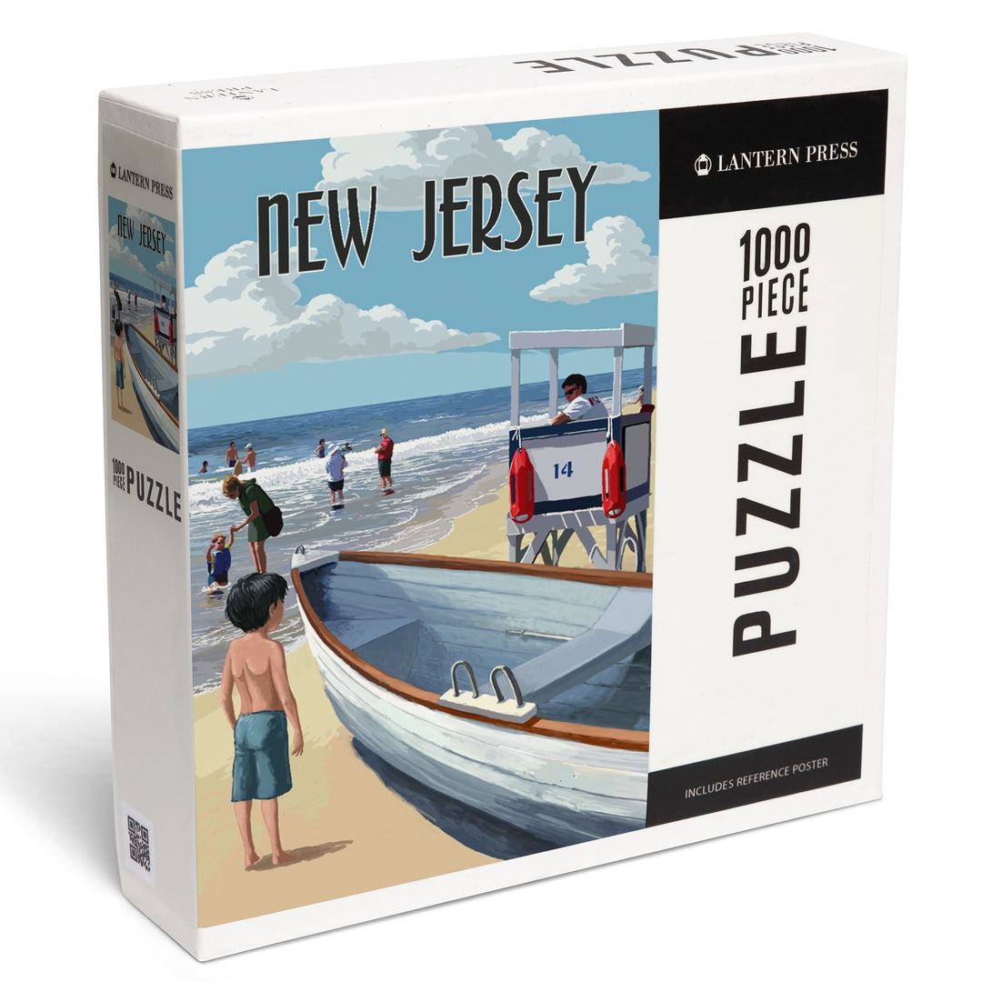 New Jersey, Painterly, Lifeguard Stand, Jigsaw Puzzle
