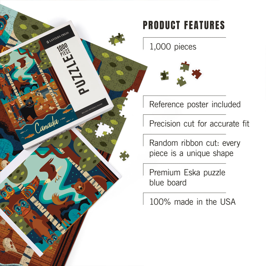 Canada, Animals, Geometric, 1000 Piece Jigsaw Puzzle