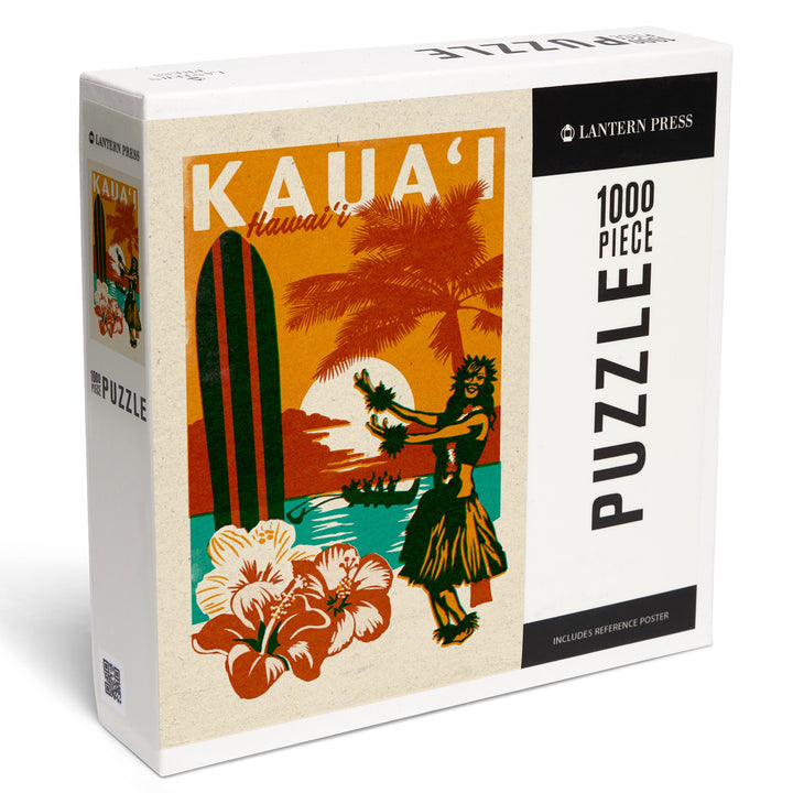 Kauai, Hawaii, Woodblock, Jigsaw Puzzle