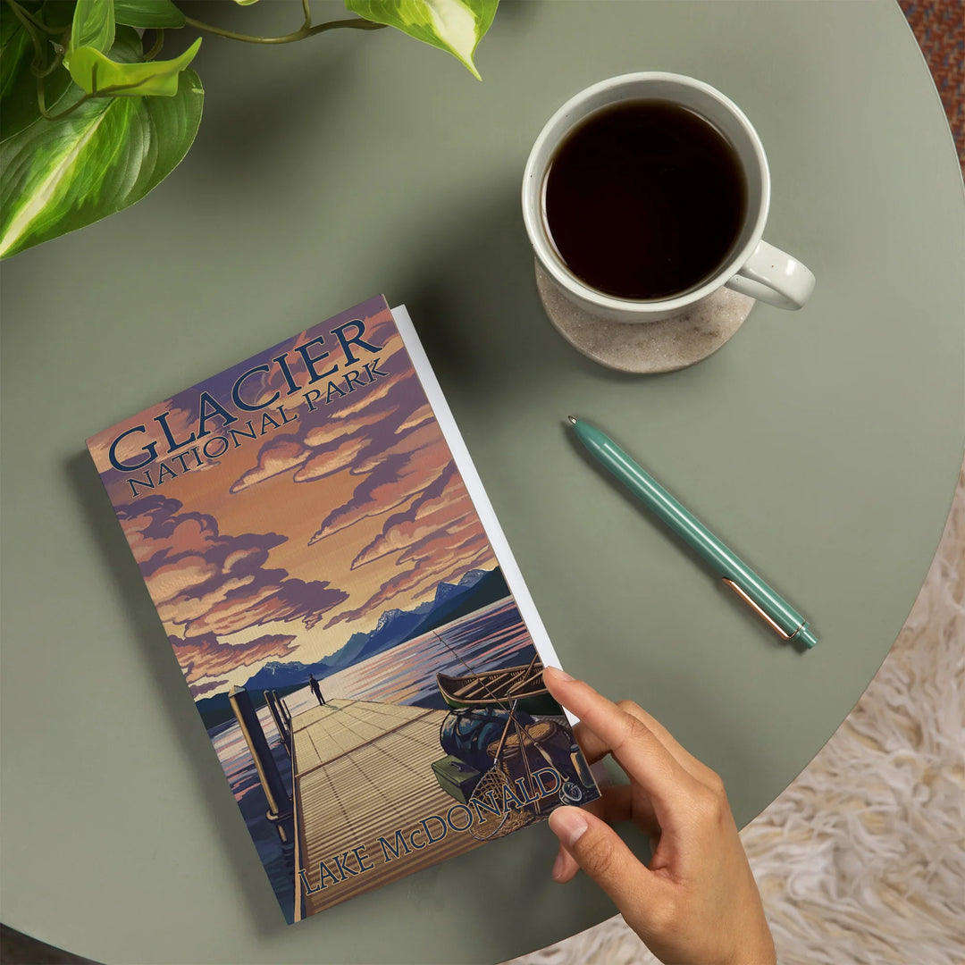 Lined 6x9 Journal, Glacier National Park, Montana, Lake McDonald, Lay Flat, 193 Pages, FSC paper