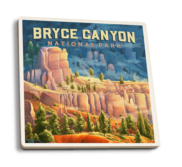 Bryce Canyon National Park, Utah, Oil Painting, Coaster Set