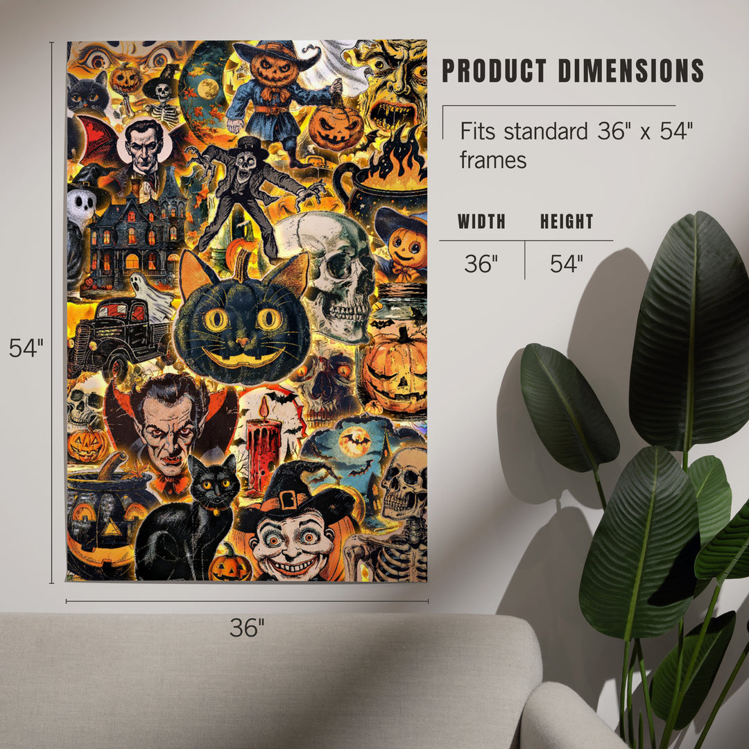 Vintage Halloween Collage, Art & Giclee Prints