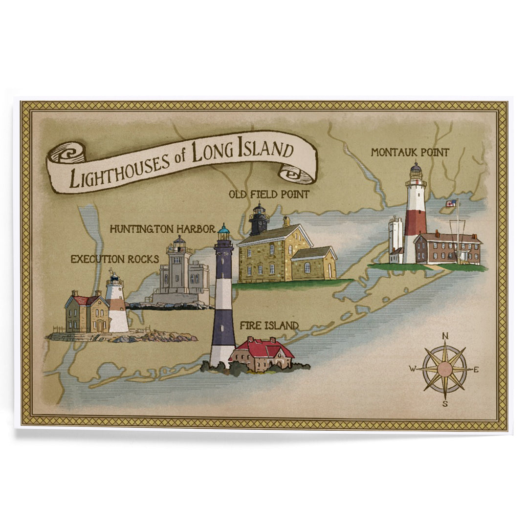 New York, Lighthouses of Long Island, Art & Giclee Prints