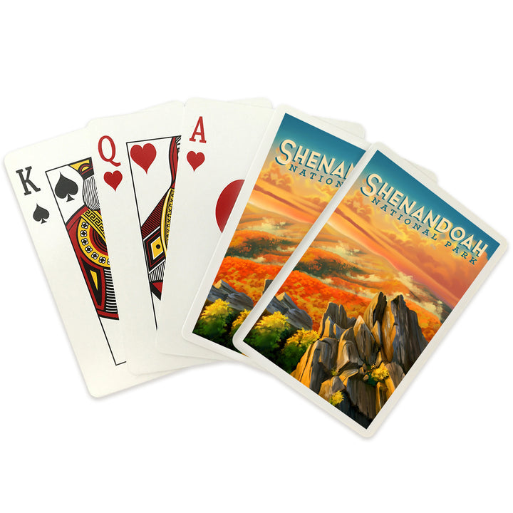 Playing Cards, Shenandoah National Park, Virginia, Oil Painting, 52 Card Deck with Jokers in Box, Unique Art