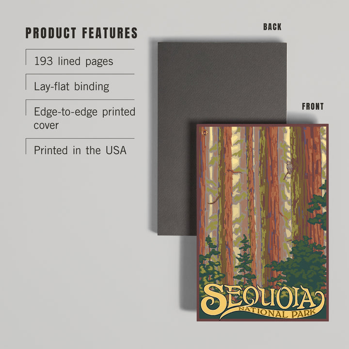 Lined 6x9 Journal, Sequoia National Park, California, Forest View, Lay Flat, 193 Pages, FSC paper