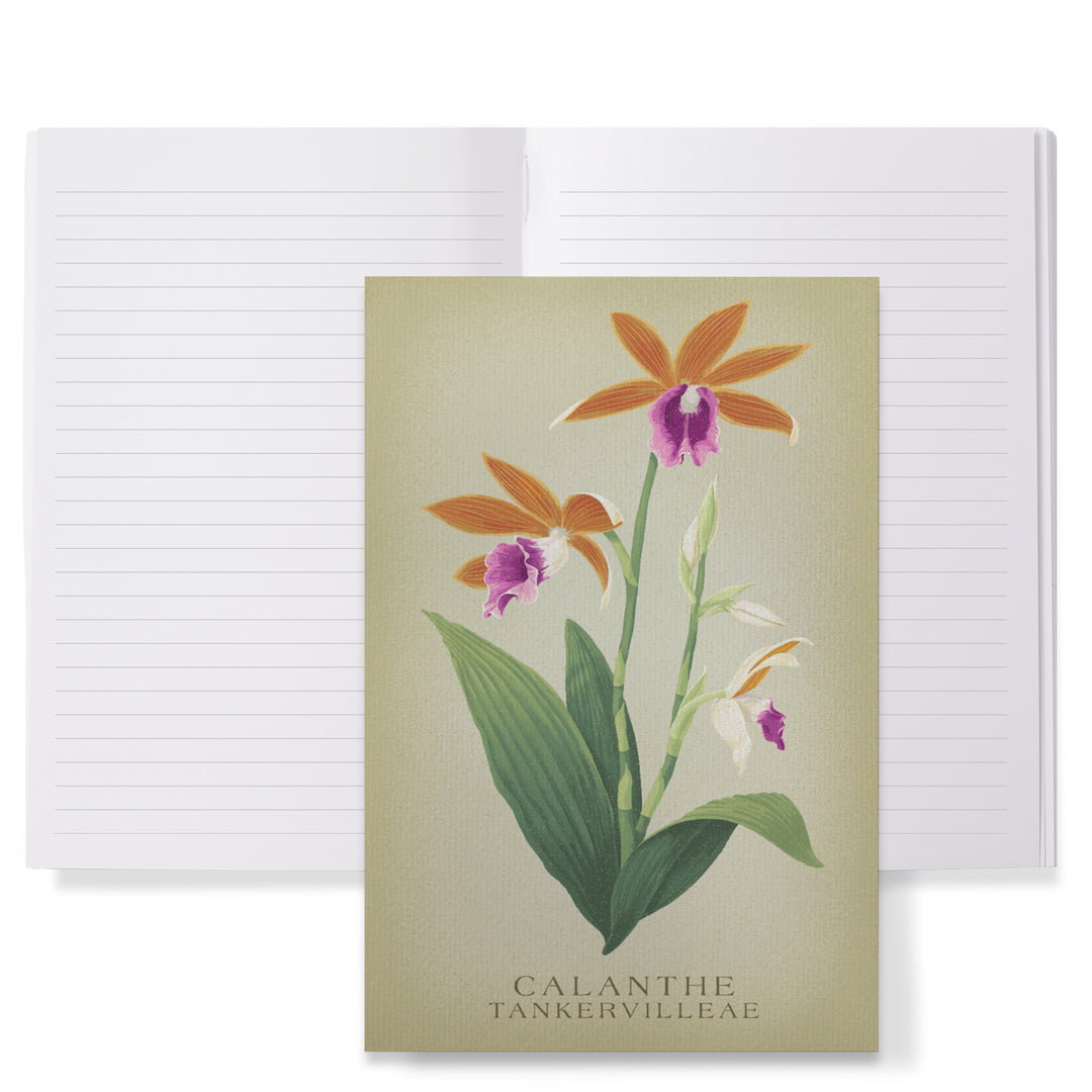 Lined 6x9 Journal, Phaius, Orchid, Vintage Flora, Lay Flat, 193 Pages, FSC paper