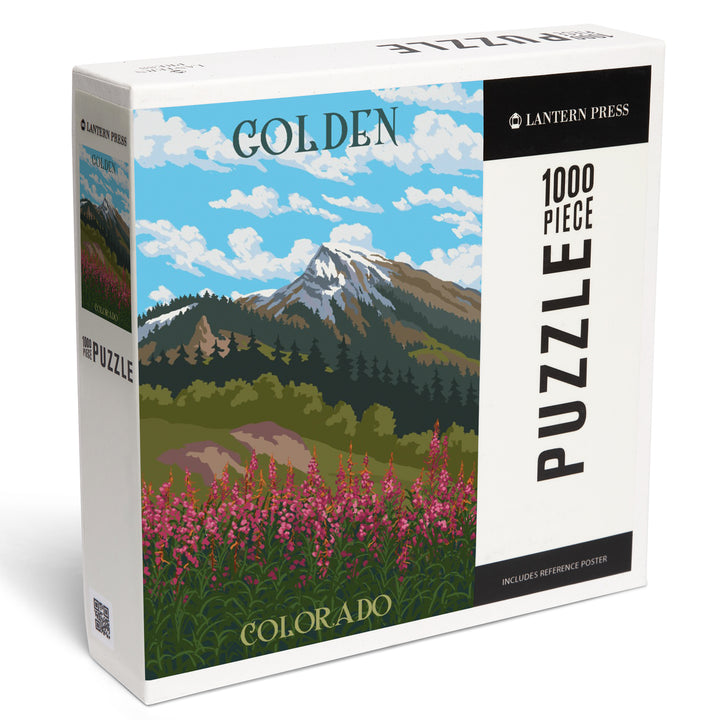 Golden, Colorado, Fireweed and Mountain, 1000 Piece Jigsaw Puzzle