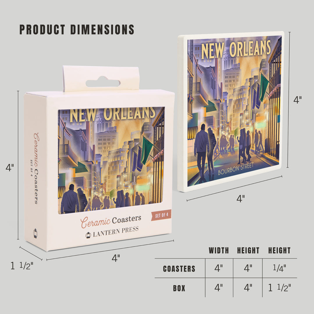 New Orleans, Louisiana, Bourbon Street Litho, Coasters