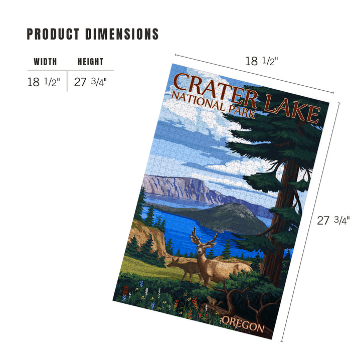 Crater Lake National Park, Oregon, Deer Family,, Jigsaw Puzzle