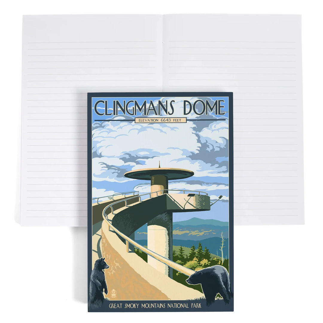 Lined 6x9 Journal, Great Smoky Mountains National Park, Tennessee, Clingmans Dome, Lay Flat, 193 Pages, FSC paper