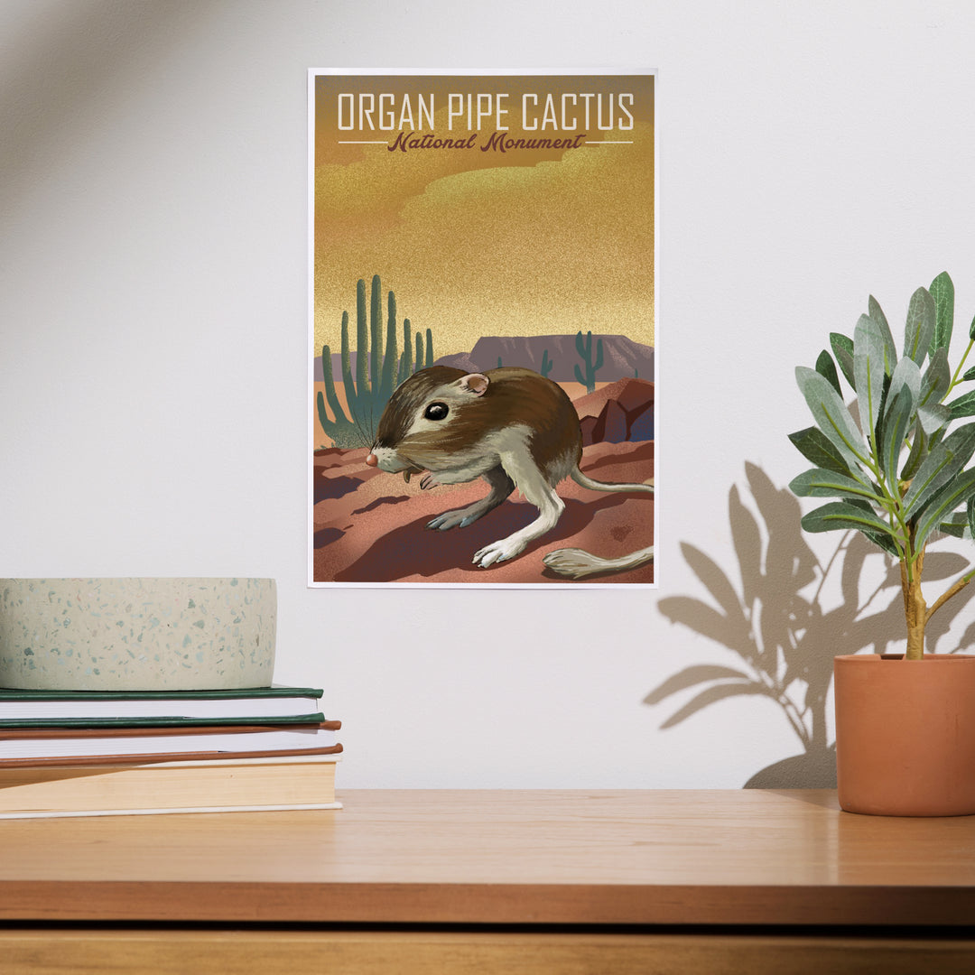 Organ Pipe Cactus National Monument, Arizona, Kangaroo Rat, Lithograph, Art & Giclee Prints