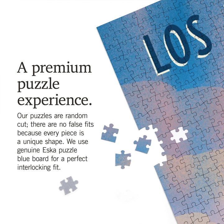 Los Angeles, California, Lithograph, Surfers on Beach, 1000 Piece Jigsaw Puzzle