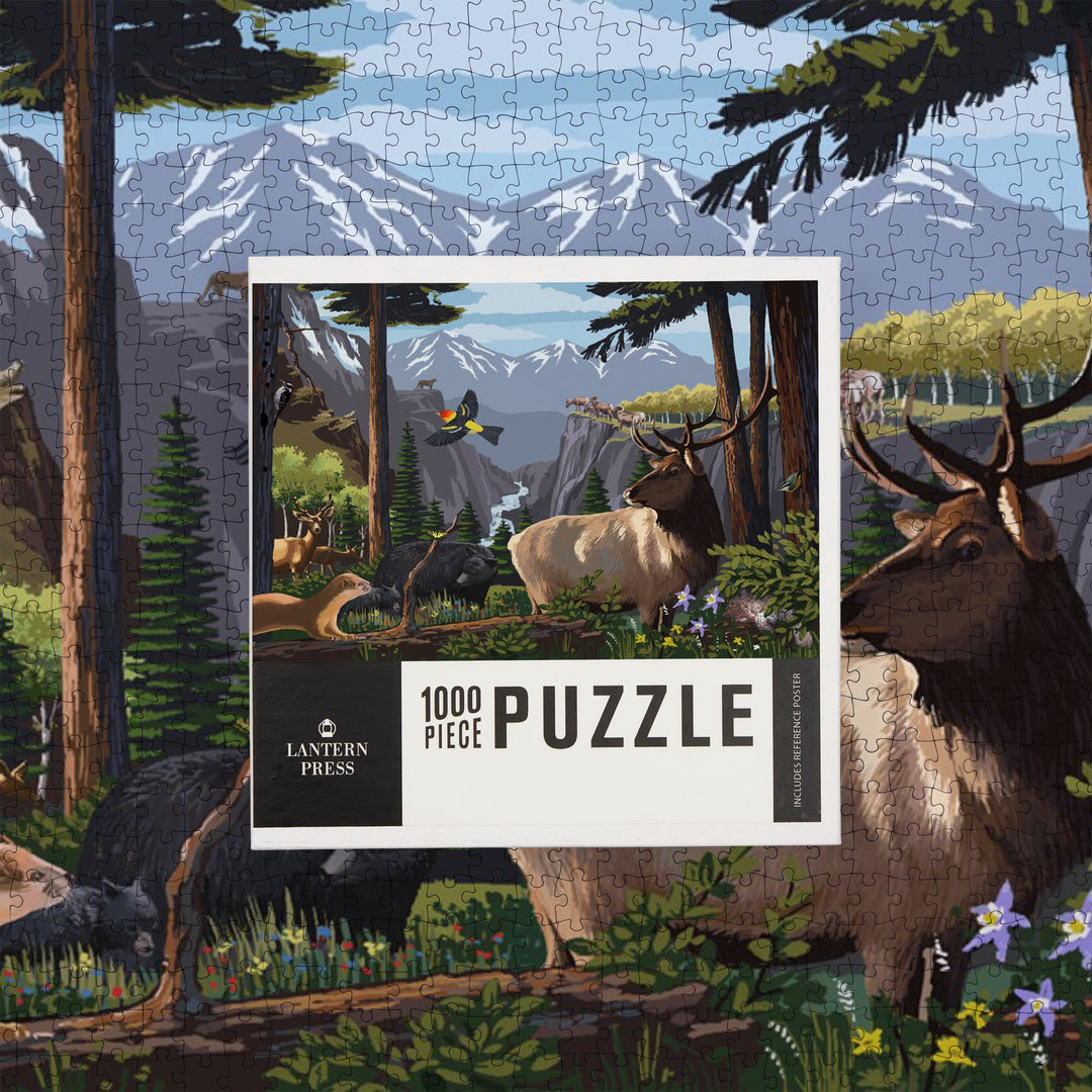 Wildlife Utopia, Cliffs and River, Jigsaw Puzzle