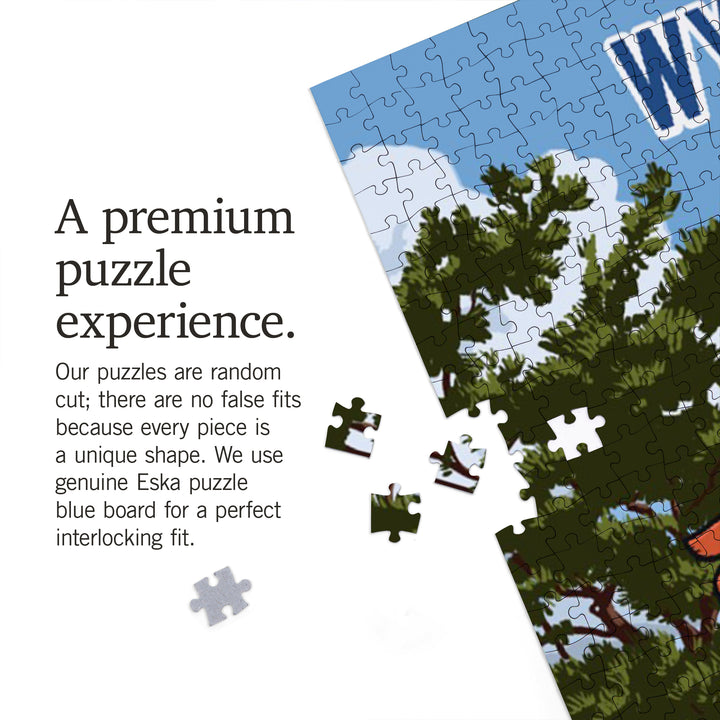 Wyoming, Signpost, Lake and Eagle, Jigsaw Puzzle