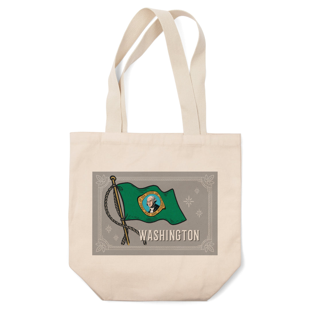 Washington, Waving State Flag, State Series, Tote Bag
