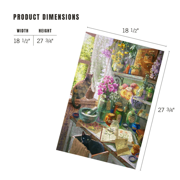 Garden Apothecary, With Cat, Oil Painting, 1000 Piece Jigsaw Puzzle