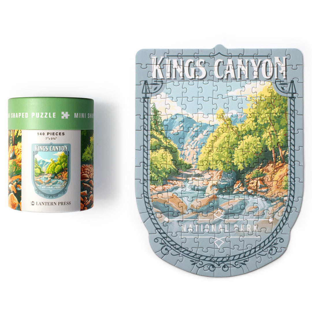 Lantern Press Mini Shaped Adult Jigsaw Puzzle, Protect Our National Parks (Kings Canyon)