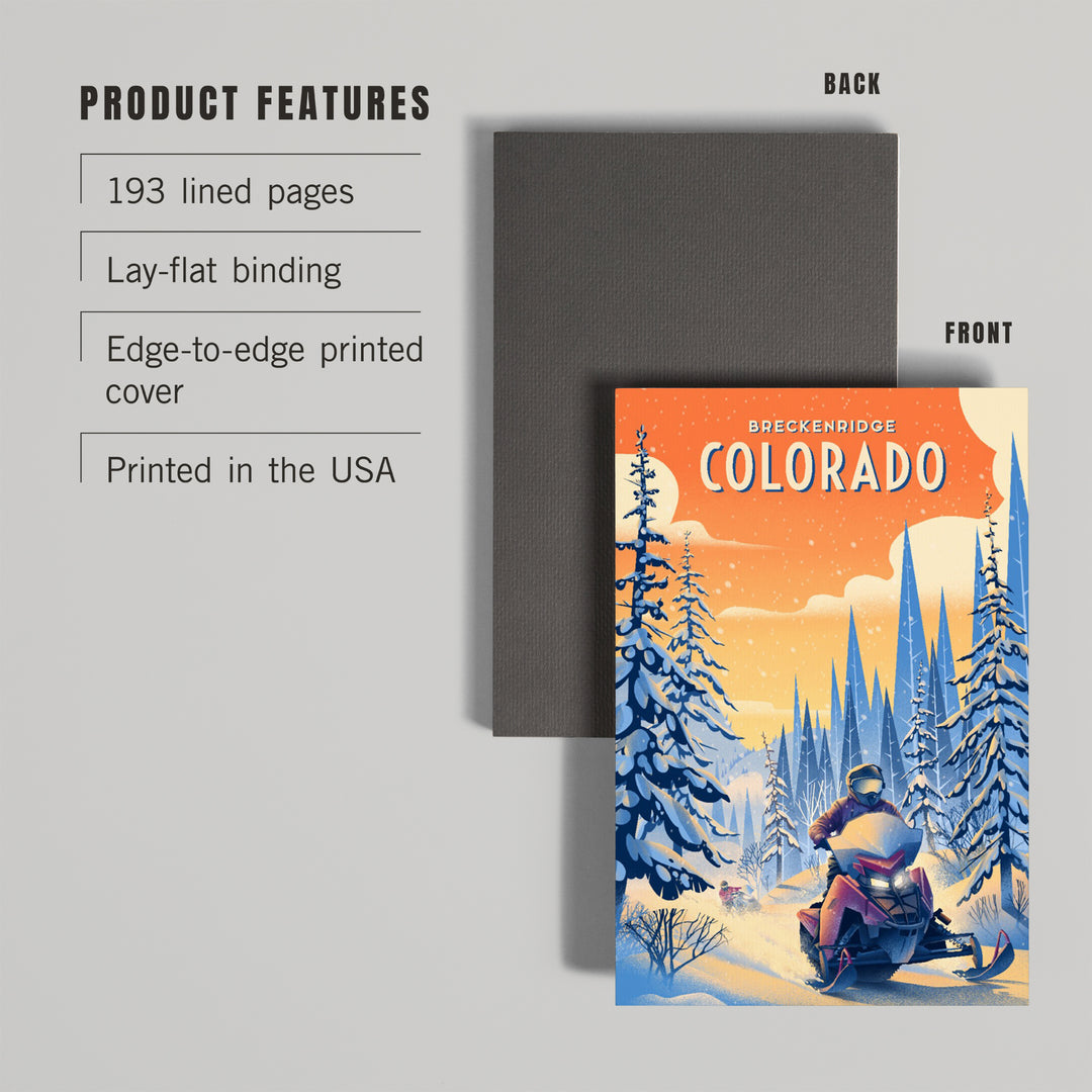 Lined 6x9 Journal, Breckenridge, Colorado, Born to Braaap!, Snowmobile, Lay Flat, 193 Pages, FSC paper