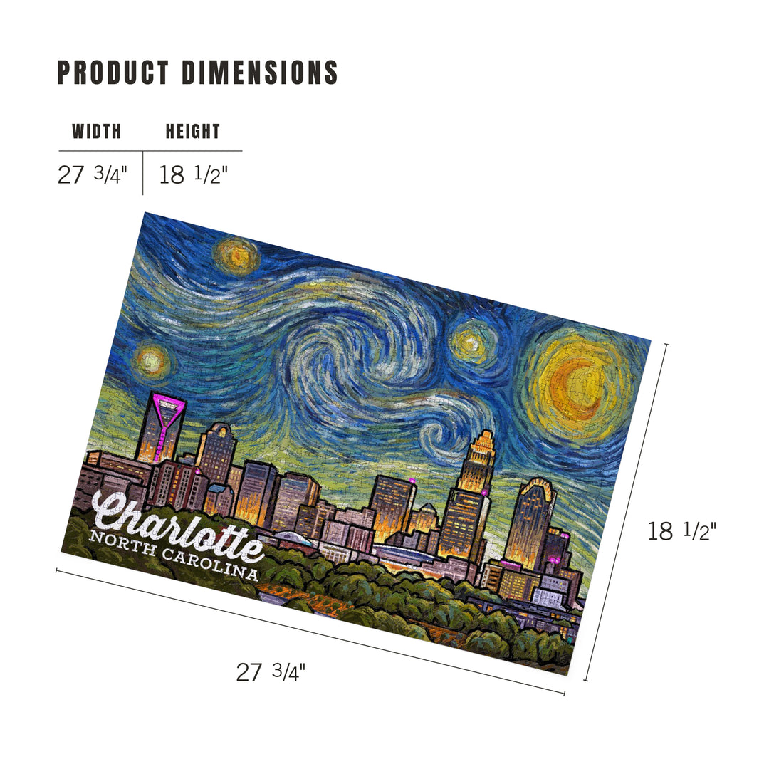 Charlotte, North Carolina, Starry Night, 1000 Piece Jigsaw Puzzle