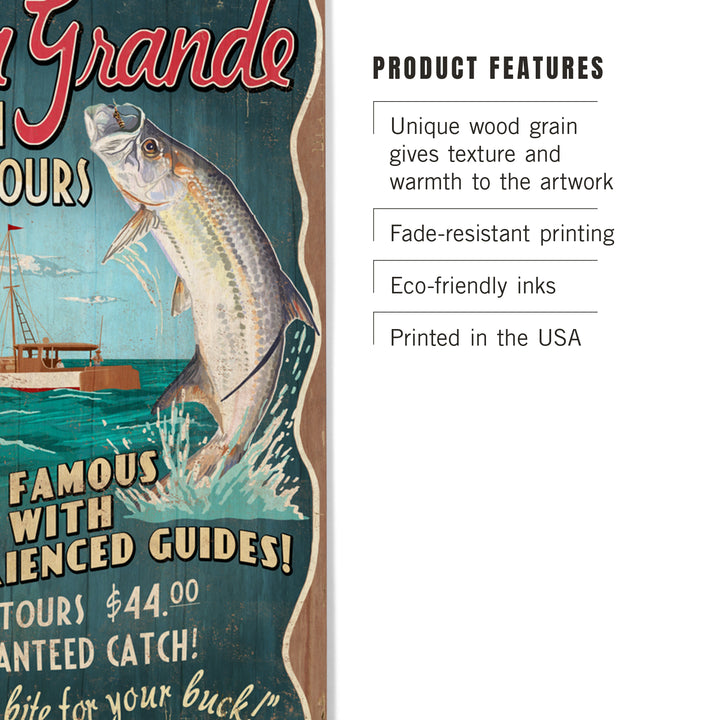 Boca Grande, Florida, Tarpon Fishing Tours, Wood Sign and Postcards