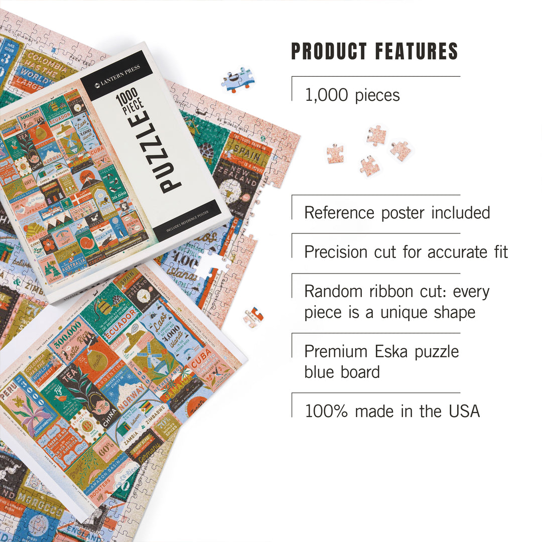 Travel Facts, Travel The World, 1000 Piece Jigsaw Puzzle