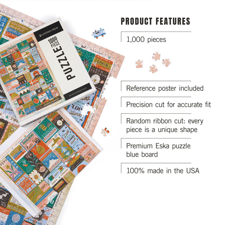 Travel Facts, Travel The World, 1000 Piece Jigsaw Puzzle