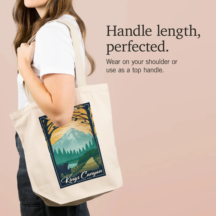 Kings Canyon National Park, California, Lithograph National Park Series, Zumwalt Meadow, Tote Bag