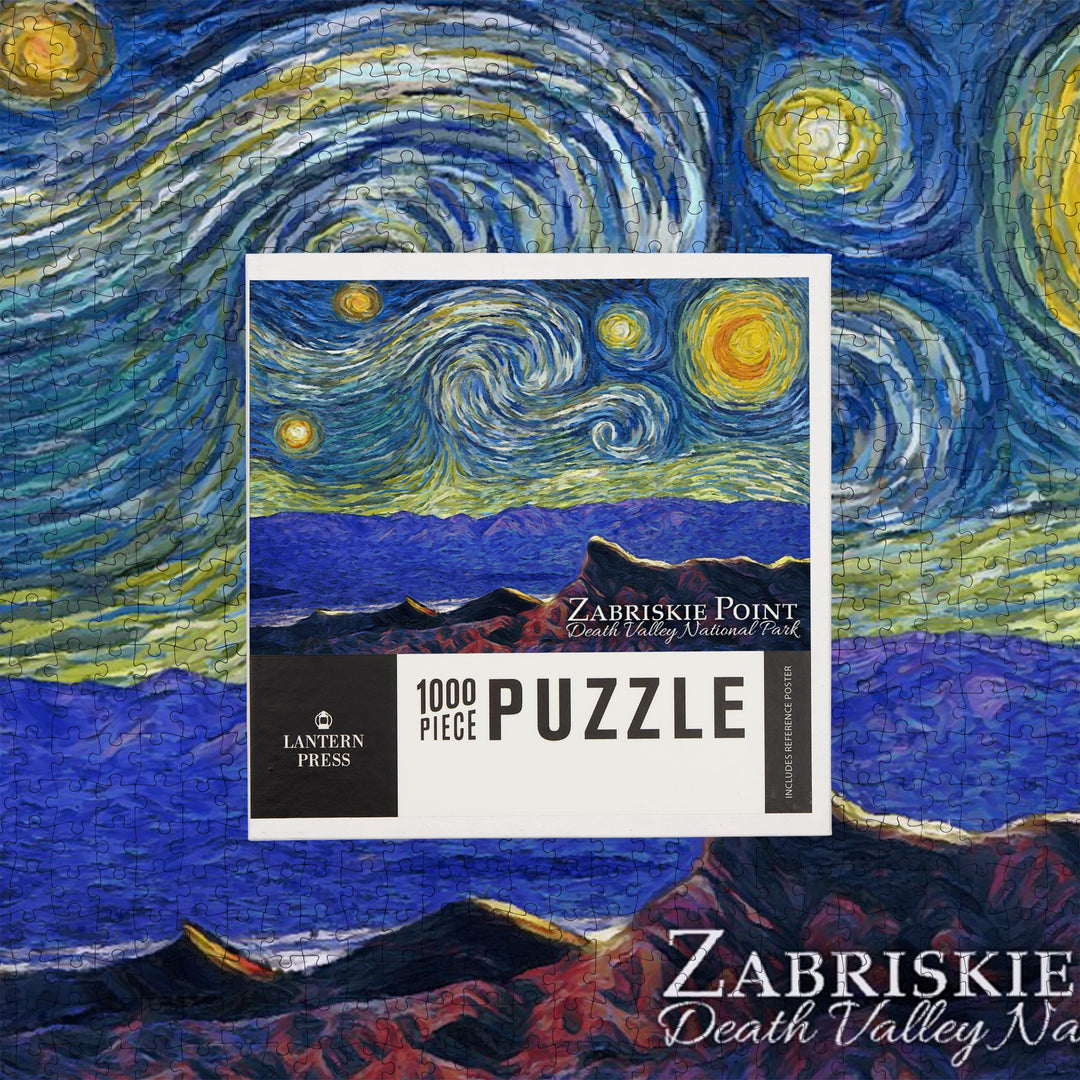 Zabriskie Point, Death Valley National Park, California, Starry Night, Jigsaw Puzzle