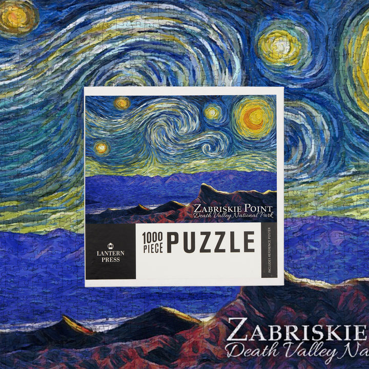 Zabriskie Point, Death Valley National Park, California, Starry Night, Jigsaw Puzzle