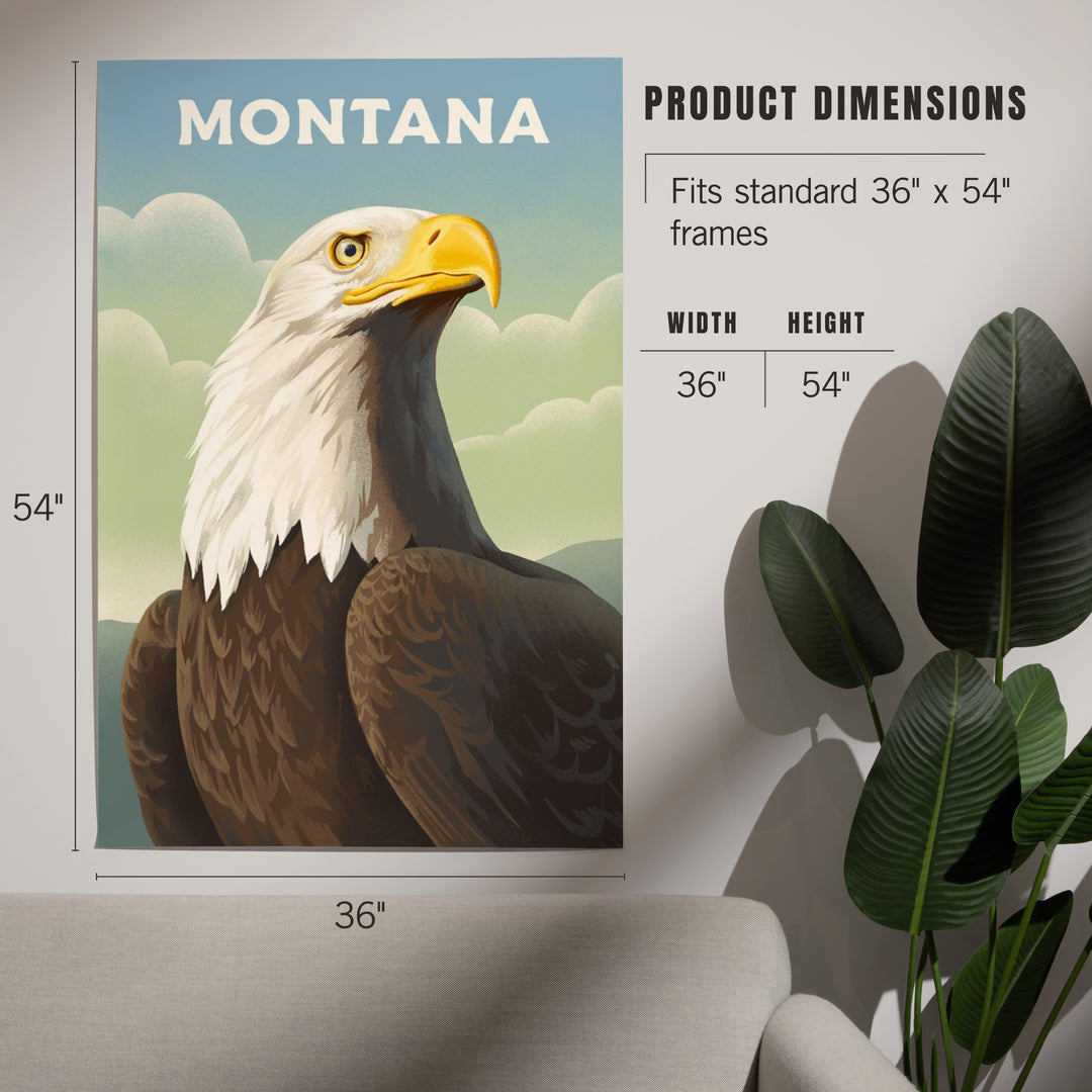 Montana, Lithograph Wildlife Series, Bald Eagle, Art & Giclee Prints