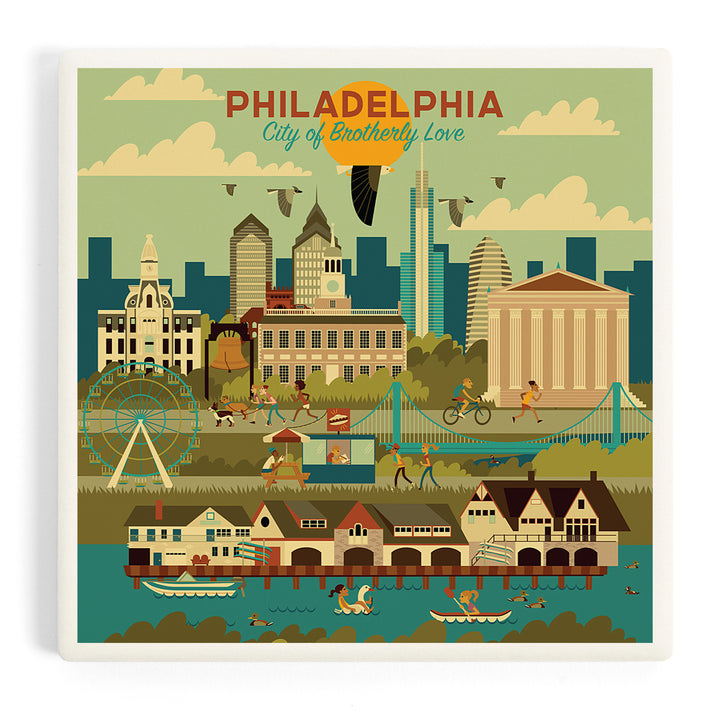 Philadelphia, Pennsylvania, Geometric City Series, City of Brotherly Love, Coasters