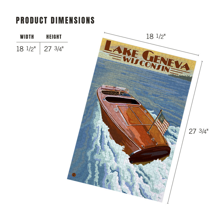 Lake Geneva, Wisconsin, Wooden Boat, Jigsaw Puzzle