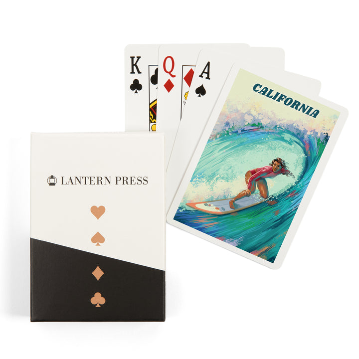Playing Cards, California, Vitamin Sea, Coastal Series, Surfer Girl, 52 Card Deck with Jokers in Box, Unique Art