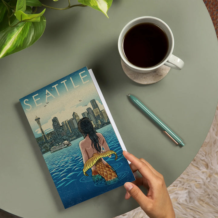 Lined 6x9 Journal, Seattle, Washington, Mermaid, Lay Flat, 193 Pages, FSC paper