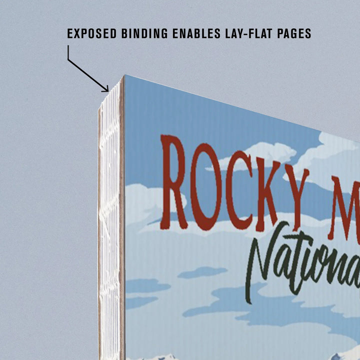 Lined 6x9 Journal, Rocky Mountain National Park, Colorado, Camper Van and Mountain Drive, Lay Flat, 193 Pages, FSC paper