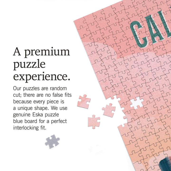 California, Lithograph, Salt Air, No Cares, Hammock on Beach, 1000 Piece Jigsaw Puzzle