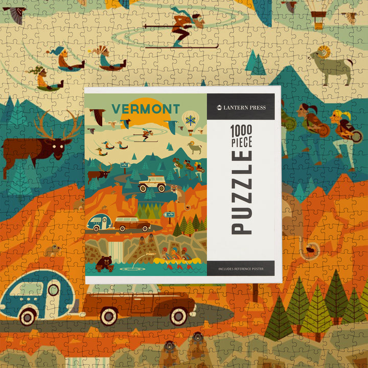 Vermont, Mountain Geometric, 1000 Piece Jigsaw Puzzle