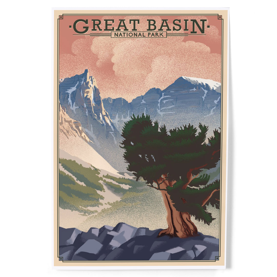 Great Basin National Park, Nevada, Lithograph National Park Series, Art & Giclee Prints