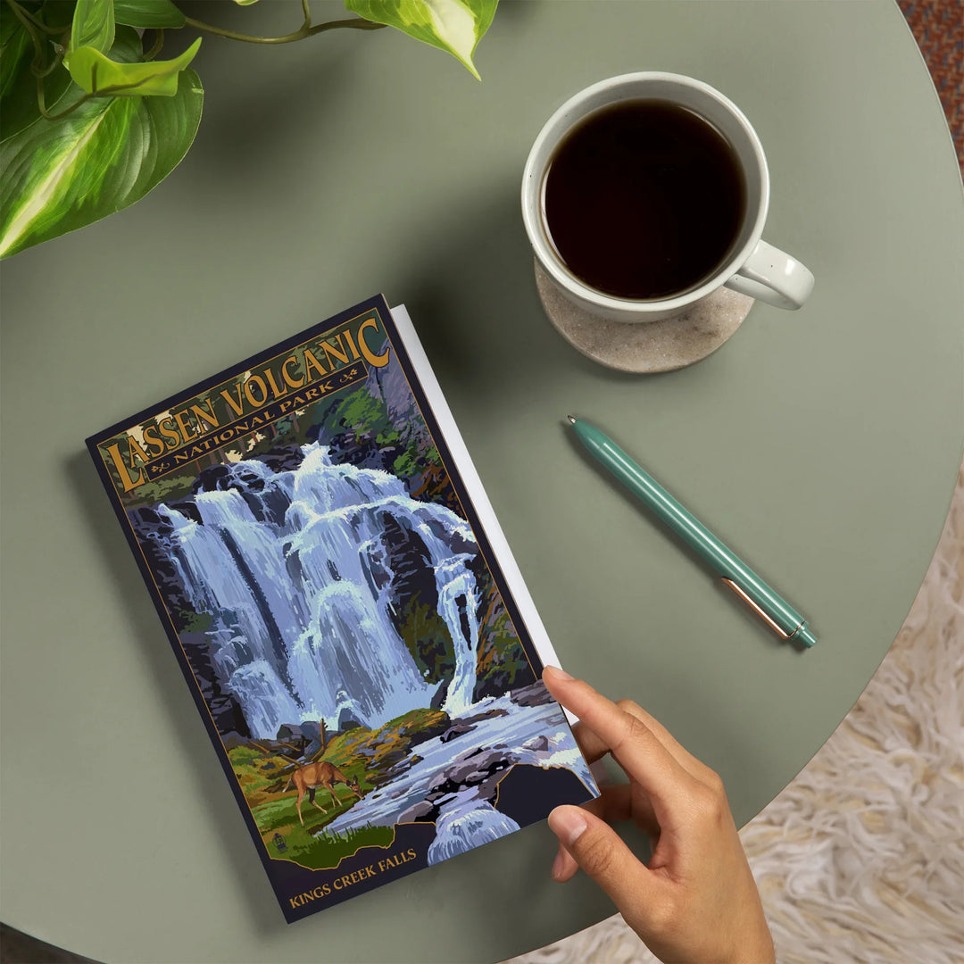 Lined 6x9 Journal, Lassen Volcanic National Park, California, Kings Creek Falls, Lay Flat, 193 Pages, FSC paper