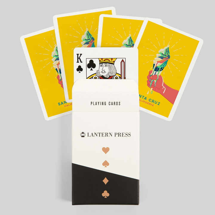 Playing Cards, Santa Cruz, California, Sweet Relief Collection, Melting Ice Cream Cone, 52 Card Deck with Jokers in Box, Unique Art