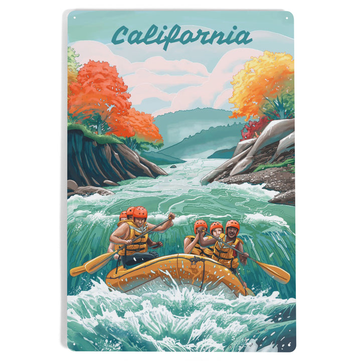 California, Seek Adventure, River Rafting, Metal Signs - Lantern Press