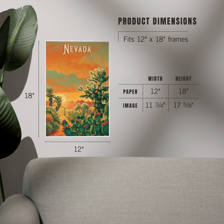 Nevada, Oil Painting Series, Cholla Cactus, Art & Giclee Prints