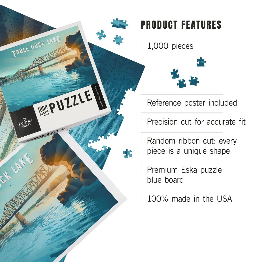 Missouri, Lithograph, Table Rock Lake, Jigsaw Puzzle