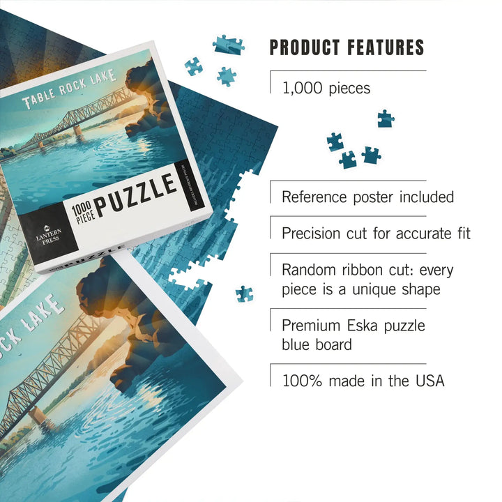 Missouri, Lithograph, Table Rock Lake, Jigsaw Puzzle