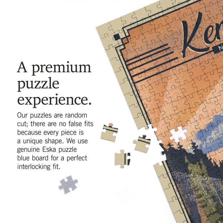 Kenai Fjords National Park, Alaska, Lithograph Park Series, Tufted Puffins, 1000 Piece Jigsaw Puzzle