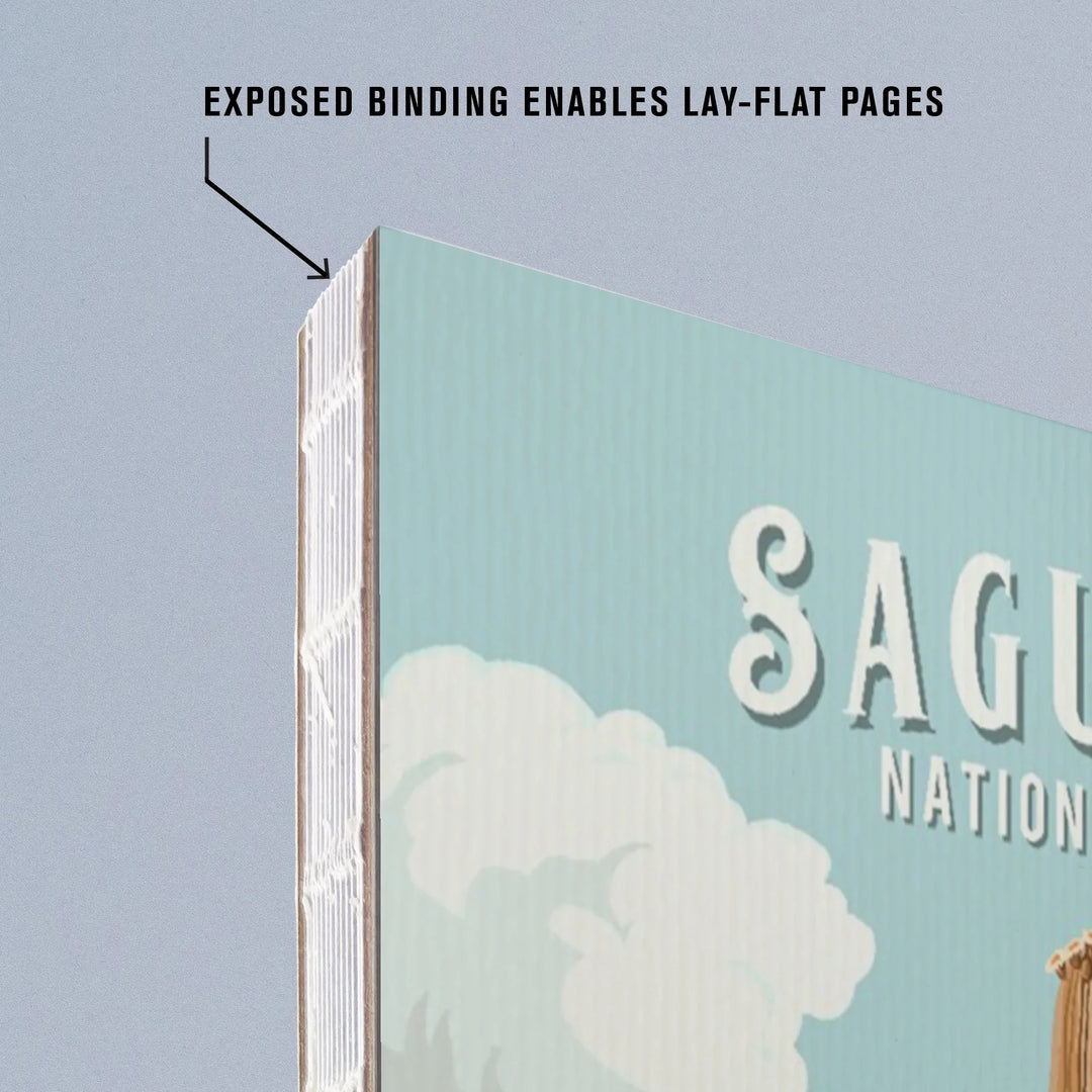Lined 6x9 Journal, Saguaro National Park, Arizona, Painterly National Park Series, Lay Flat, 193 Pages, FSC paper